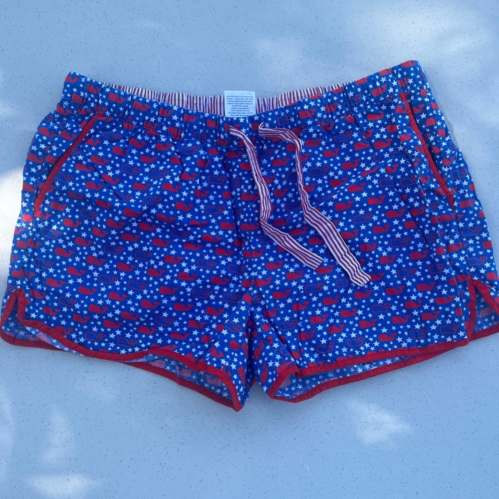 Blue and Red Star Patterned Vineyard Vine Shorts